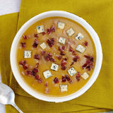 Caldo de Abobora com Gorgonzola e Bacon