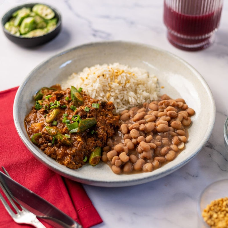 Carne Moída com Quiabo