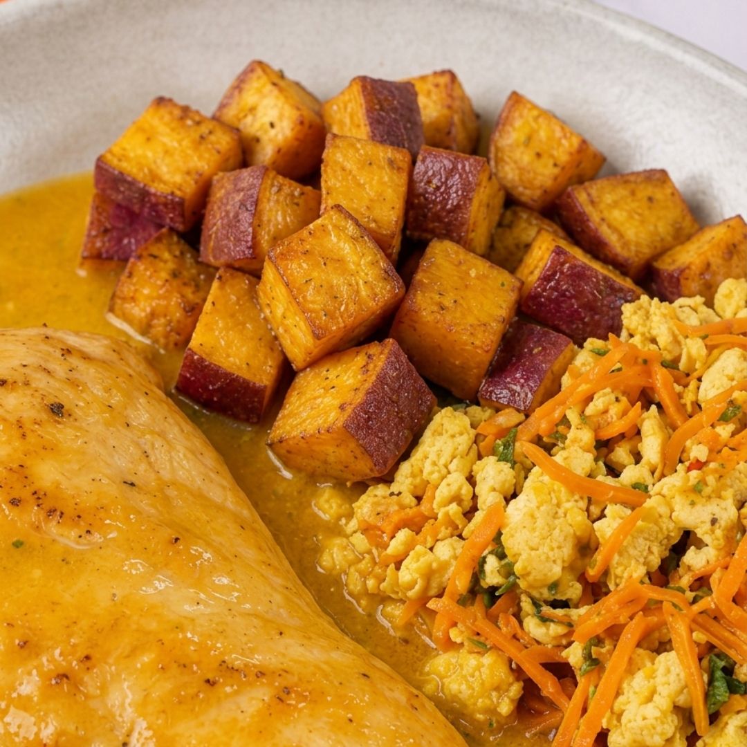 Filé de Frango com Batata Doce Assada