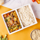 Frango Xadrez com Arroz