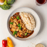 Frango Xadrez com Arroz