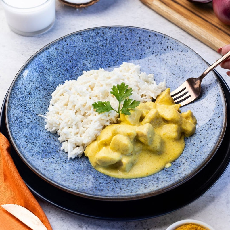 Frango ao Curry com Arroz de Coco