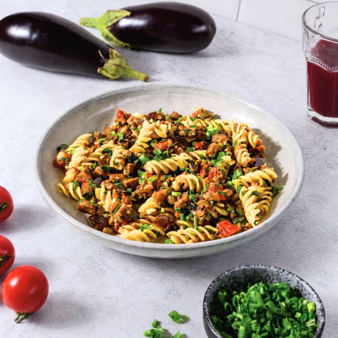 Fusilli de Beringela com Queijo