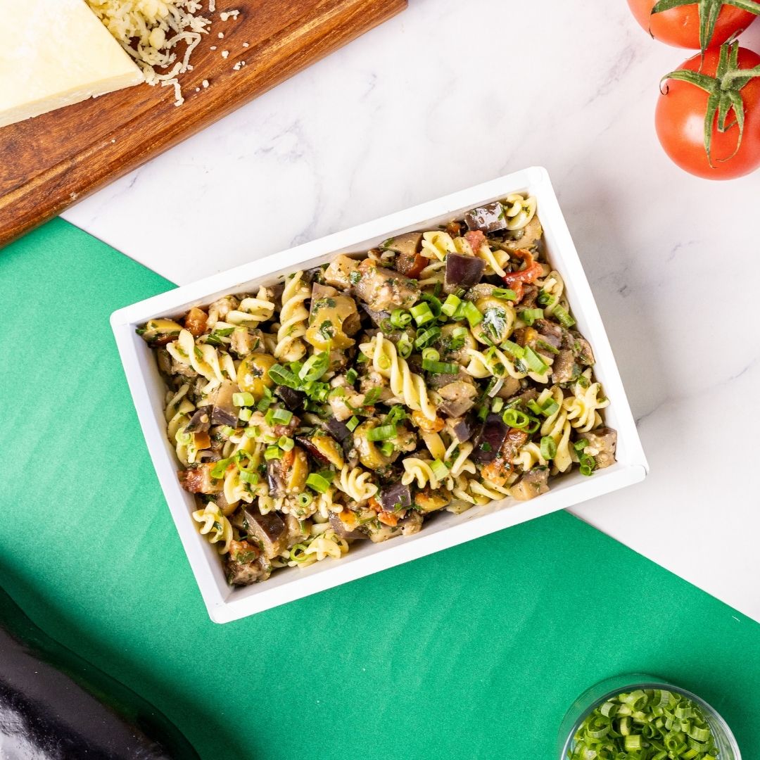 Fusilli de Beringela com Queijo