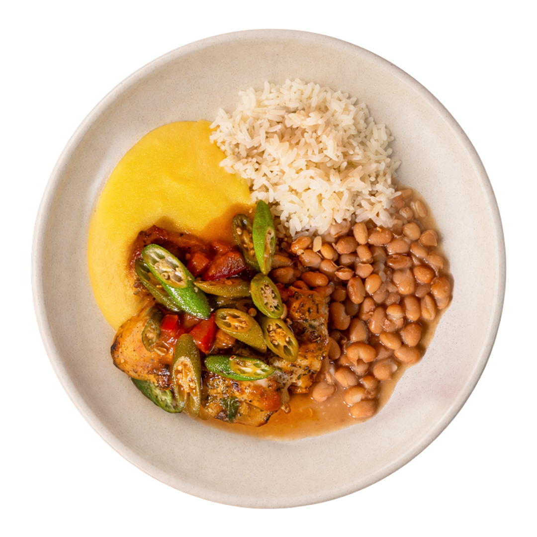 Frango com Quiabo e Angu