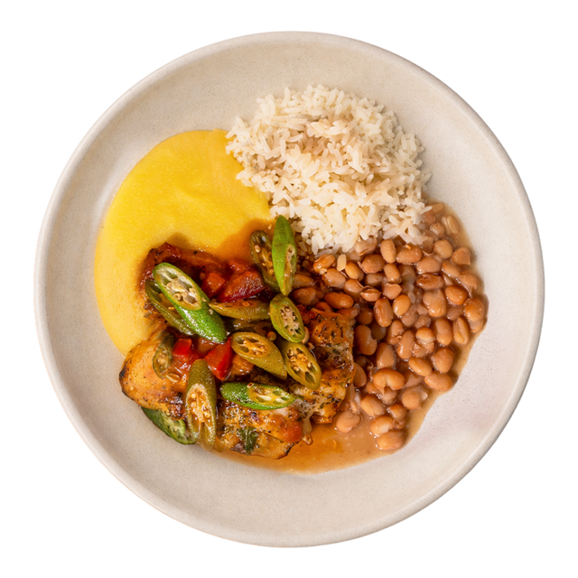 Frango com Quiabo e Angu