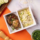 Sobrecoxa Grelhada com Risoto de Abobrinha