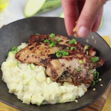 Sobrecoxa Grelhada com Risoto de Abobrinha
