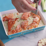 Risoto de Alho Poró com Lascas de Salmão