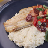 Tilápia ao Molho Mediterrâneo com Risoto de Limão Siciliano