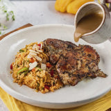 Sobrecoxa ao Molho com Arroz Árabe